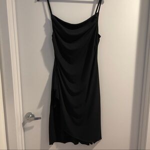 Dress Black Petite robe noir L strapless wrap Jennifer Benitier neck